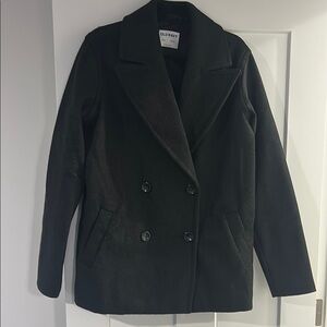 Old Navy Double Breasted Pea Coat - Black Heather - NWOT - Size Small Tall